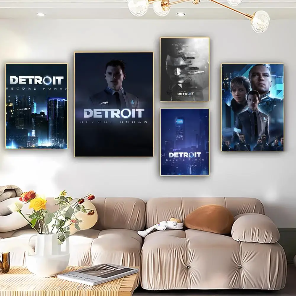 Game D-Detroit Become Human Poster Art HD Advanced Aesthetic Printing Paper Wall Art For Living Room Home Decor