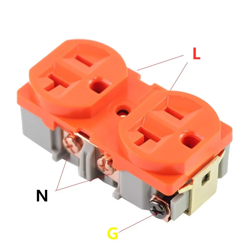 1PC US ซ็อกเก็ต Hi-End อเมริกันมาตรฐานปลั๊กทองเหลืองชุบสีม่วงแผงปลั๊ก