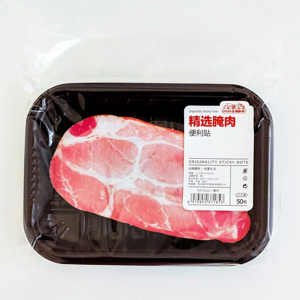 for Home Office Students Gift Notepad Simulation Fish Meat Sticky Notes School Stationery Supplies Memo Pad Self-Adhesive Pads