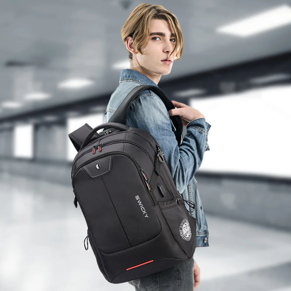 SWICKY Borsa a tracolla per computer aziendale svizzero Borsa da viaggio per pendolari per computer portatile da uomo