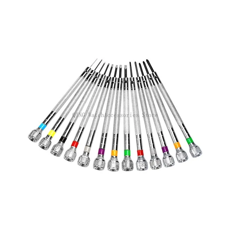 13Pcs 0.6mm-2.0mm Watch Repair Tools Screwdriver Set Flat Head Screwdriver Kit Professional Stainless Steel Watch Movement Tools