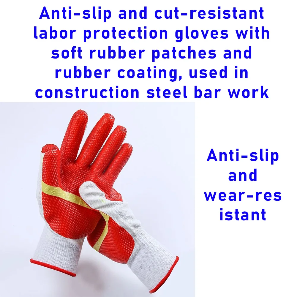 

Red Tipped Anti Slip Wear Resistant Gloves Soft Film Design For Multiple Industries Comfortable Durable Breathable