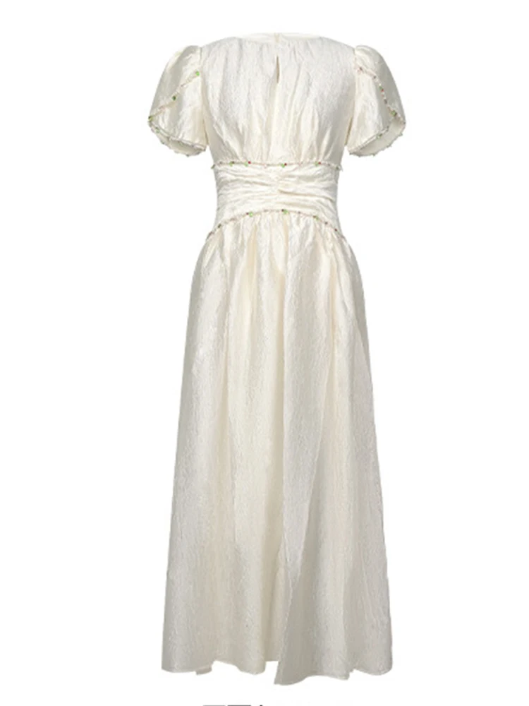 ชุดราตรีสไตล์ฝรั่งเศสสำหรับผู้หญิง ดีไซน์หวานแหววแบบนางฟ้า ประดับมุก คอร์เซ็ท จีบระบายทรงบอลกาวน์ ชุดเดรสงานวันเกิด งานปาร์ตี้ ชุดราตรีออกงานหรูหรา