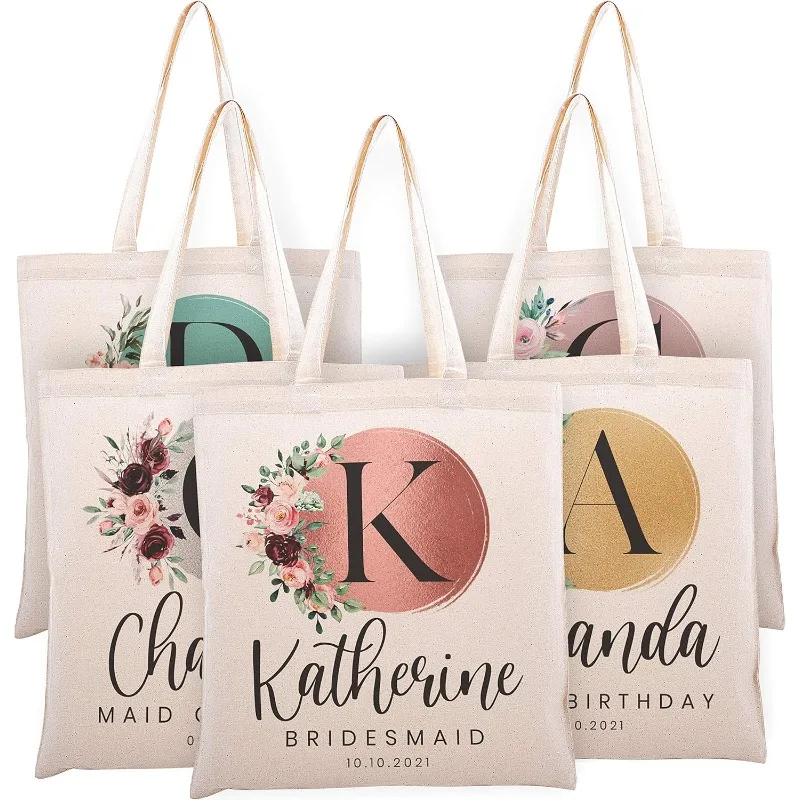 

Персонализированная сумка-тоут для подружки невесты с именем, сумка для девичника, сумка на плечо для свадьбы, дня рождения, рождественский подарок для нее