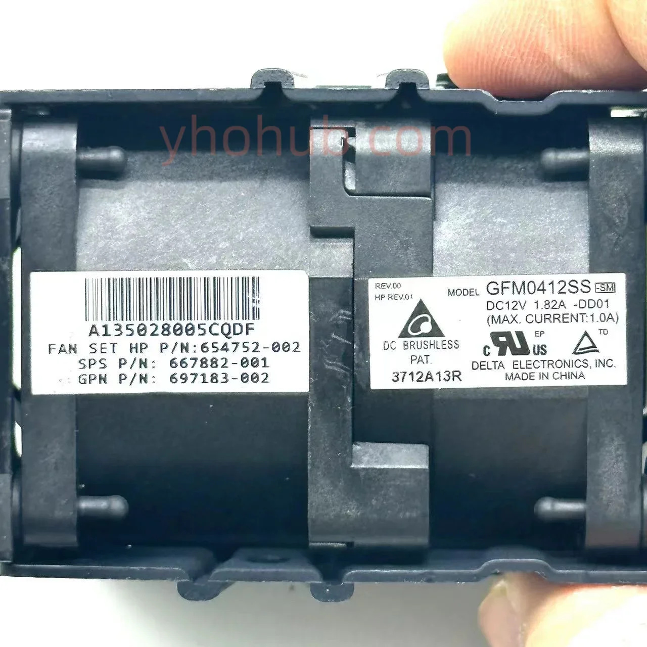 Delta Electronics GFM0412SS 9L1D DL360P DL360E G8-ventilator 654752 -001 667882 -001 697183 -001 DC 12V 1,82A