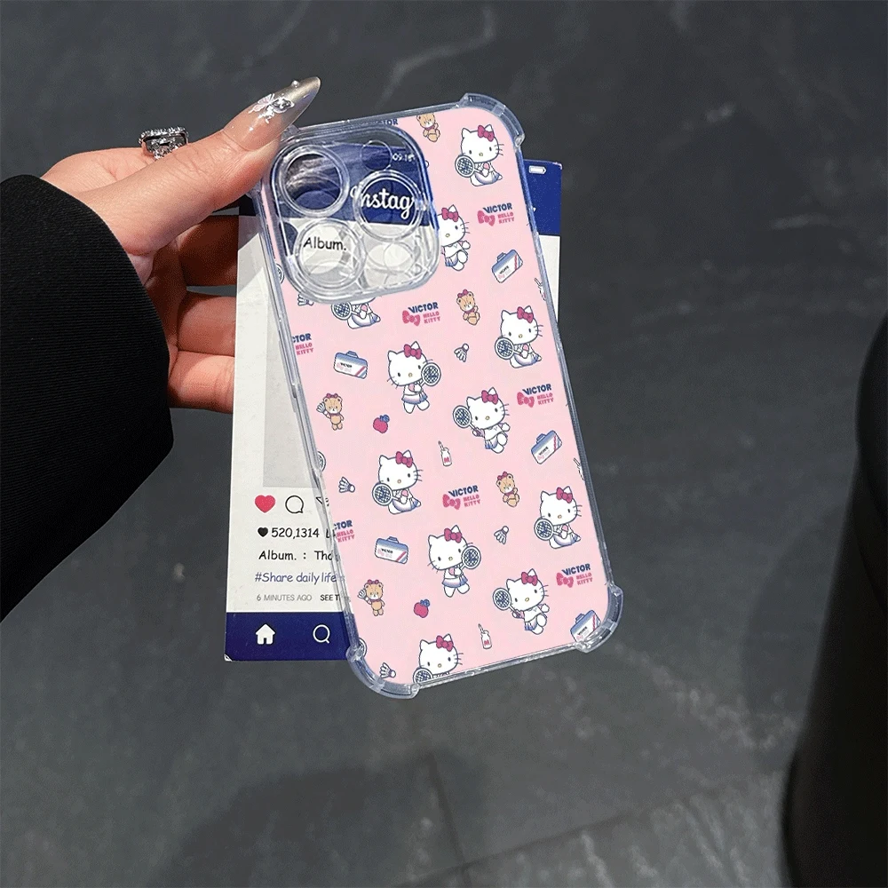 

Hellokitty Soft Phone Case For IPhone15 Pro Max IPhone 16/15/14/13/12/11/x/xs/xs Max Woman Clear Phone Case Sanrio KT