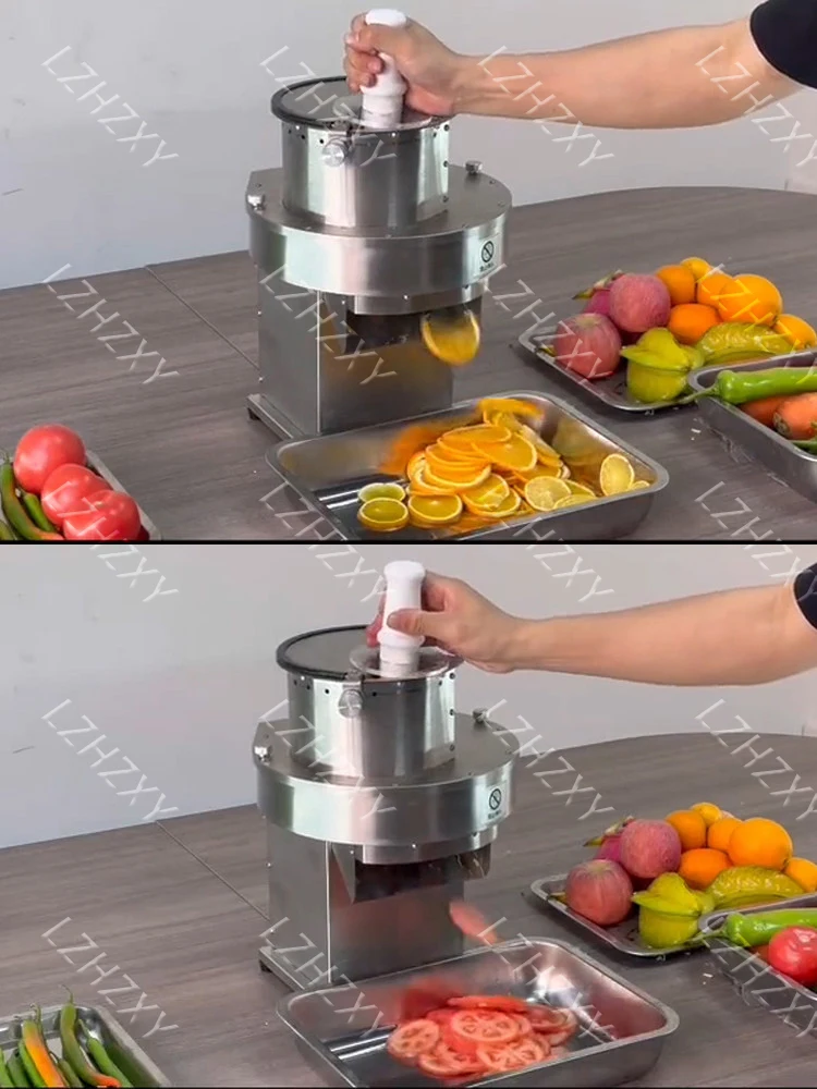 Stainless Steel Electric Vegetable Cutter for Lemons, Potatoes, Radishes, Green Onions, Ginger, Garlic, and Chili Peppers