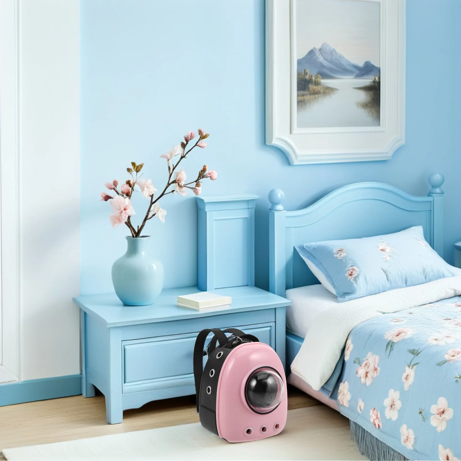 

Реалистичный мини-космический рюкзак для кошек, масштаб 1:12, переноска для кукольного домика для животных для любителей домашних животных, аксессуар для настройки