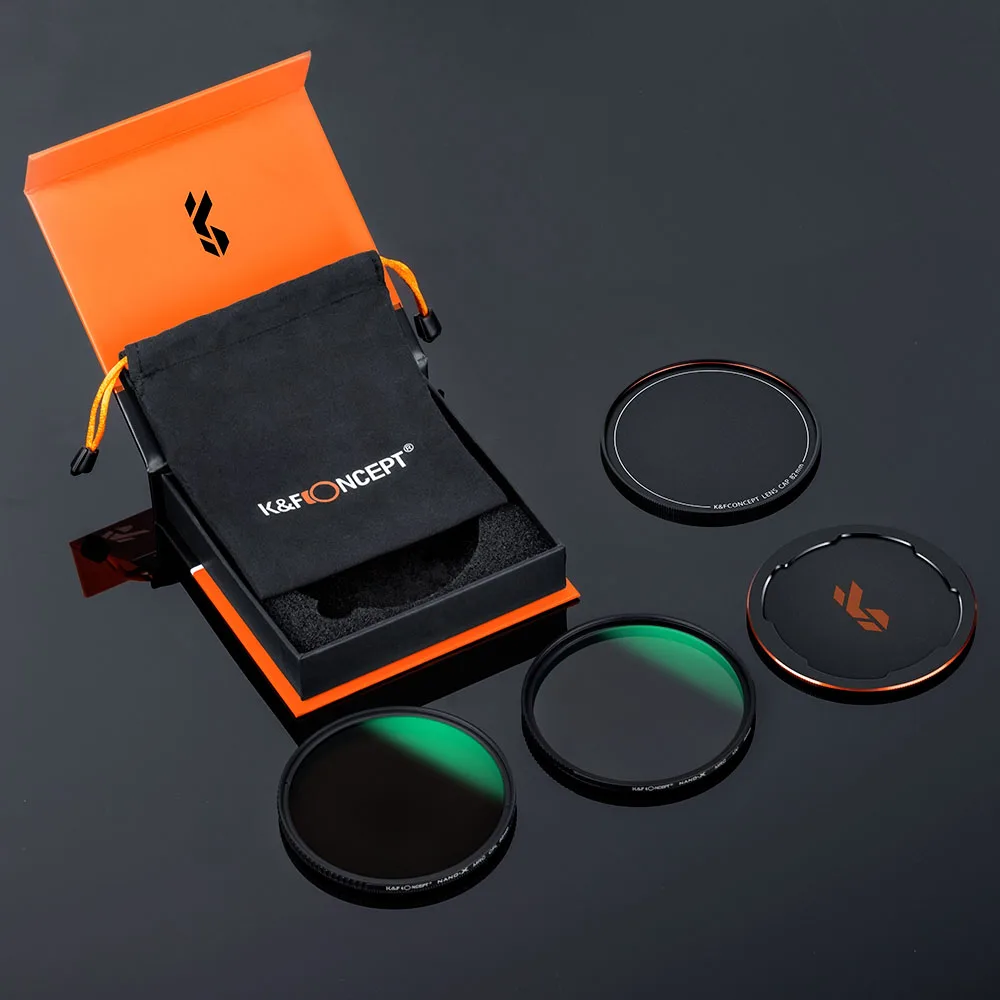 K&F Concept MCUV CPL Camera Filter Kits with Lens Cover Circular Polarizing Multi-Layer Coatings 49mm 58mm 67mm 72mm 77mm 82mm