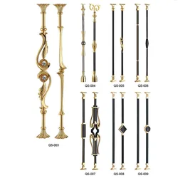 custom.Classical Golden Staircase Handrail Aluminum Baluster For Blacony And Landing Railing Customized Design