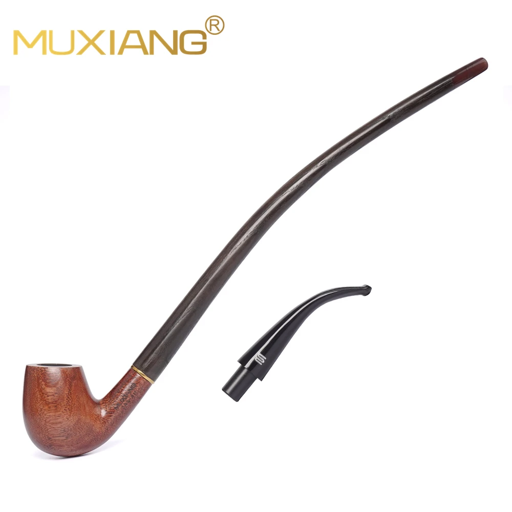 MUXIANG Hand-carved Padauk Wood Tobacco Pipe Gift Set Father's Day Gift Replacement Wood Mouthpiece Cleaning Kit For Men