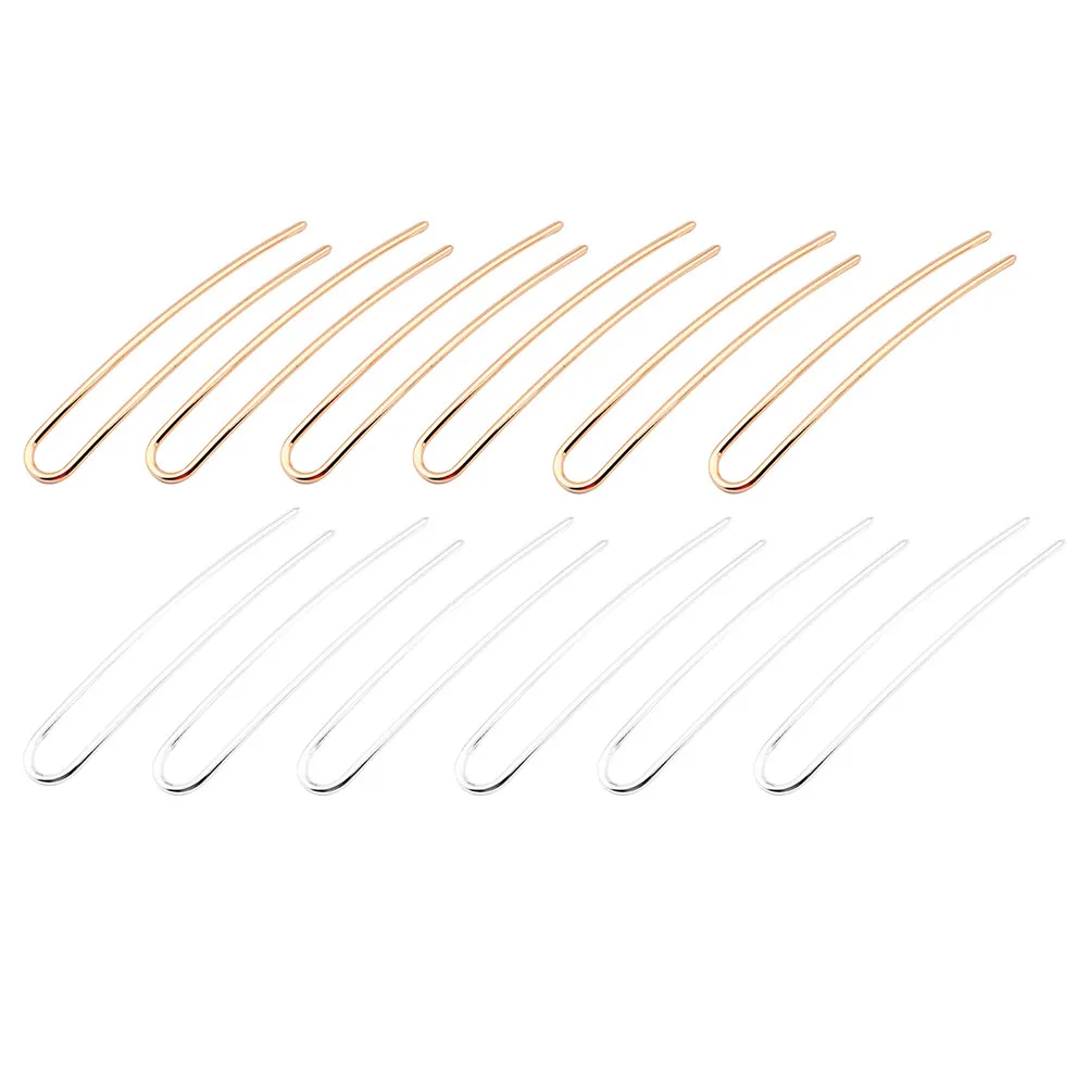 

12Pcs DIY Hair Accessories Golden Silver Feminine Charm Simple But Delicate Ornaments for Stage Wedding Birthday
