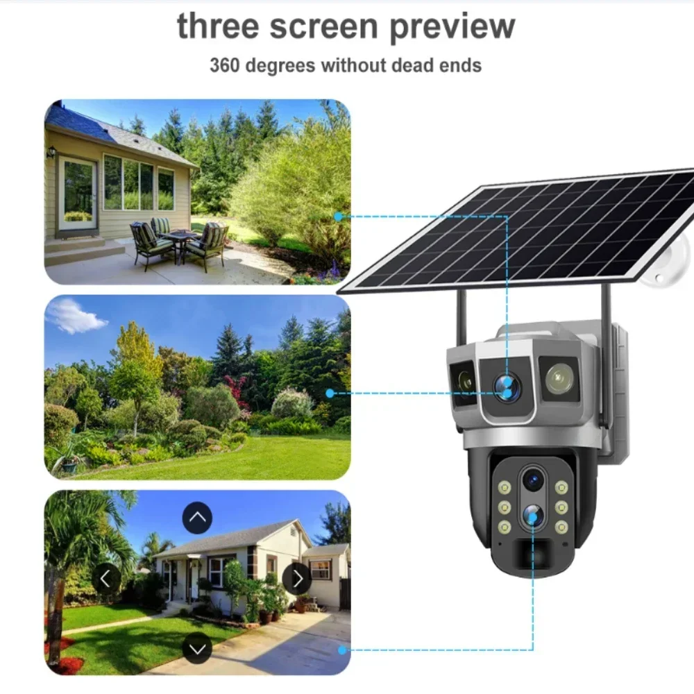 Outdoor Waterproof Monitor 10X Digital Zoom PIR Motion Detect Night Vision 3MP  Solar 4G IP Camera CCTV Surveillance EU