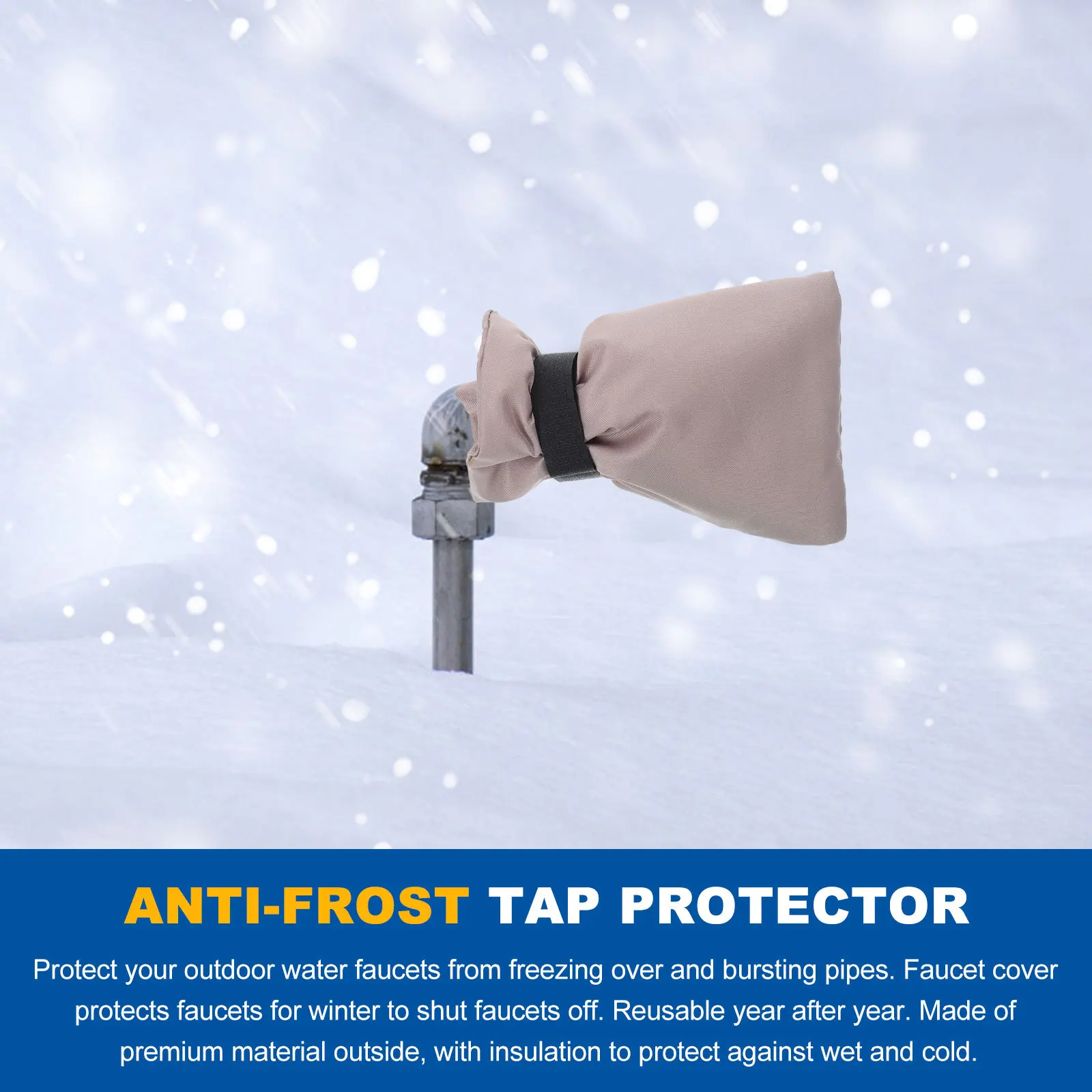 3 قطعة مكافحة تجميد صنبور الشتاء الحنفية حامي في الهواء الطلق صنبور غطاء عازل قابلة لإعادة الاستخدام الأنابيب غطاء للحماية للصنبور في الهواء الطلق