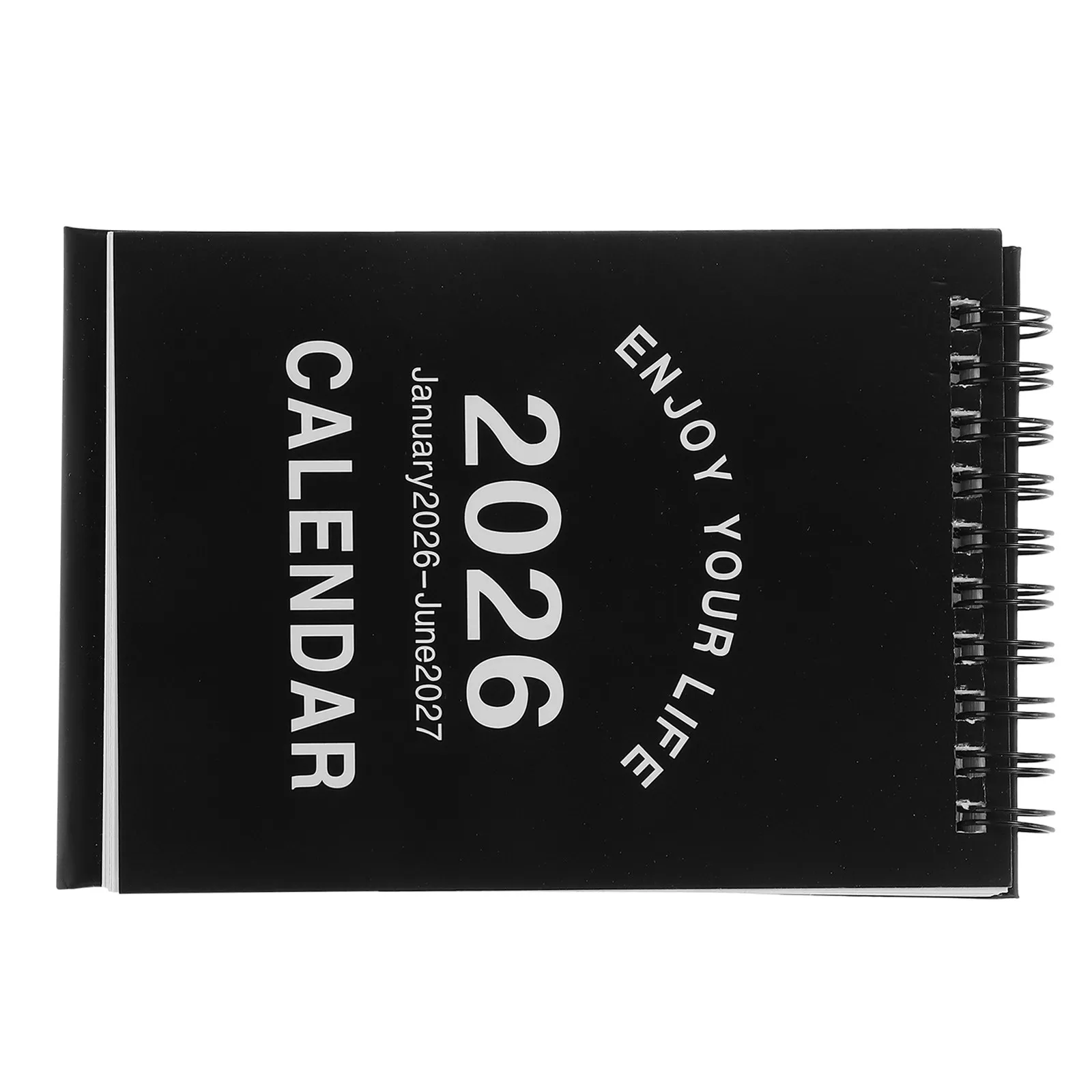 Mini Desk Calendar 2026 Compact Standing Flip Monthly Planner Black for Home Office School Organizing Daily Schedule Lunar Dates