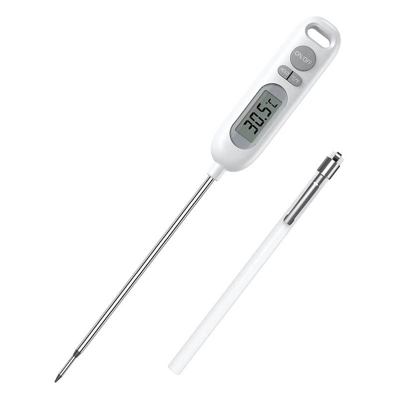 Meat Thermometer IPX65 Waterproof Instant Read Cooking Thermometer, 5.6In Long Probe Digital Food Thermometer, Auto Off