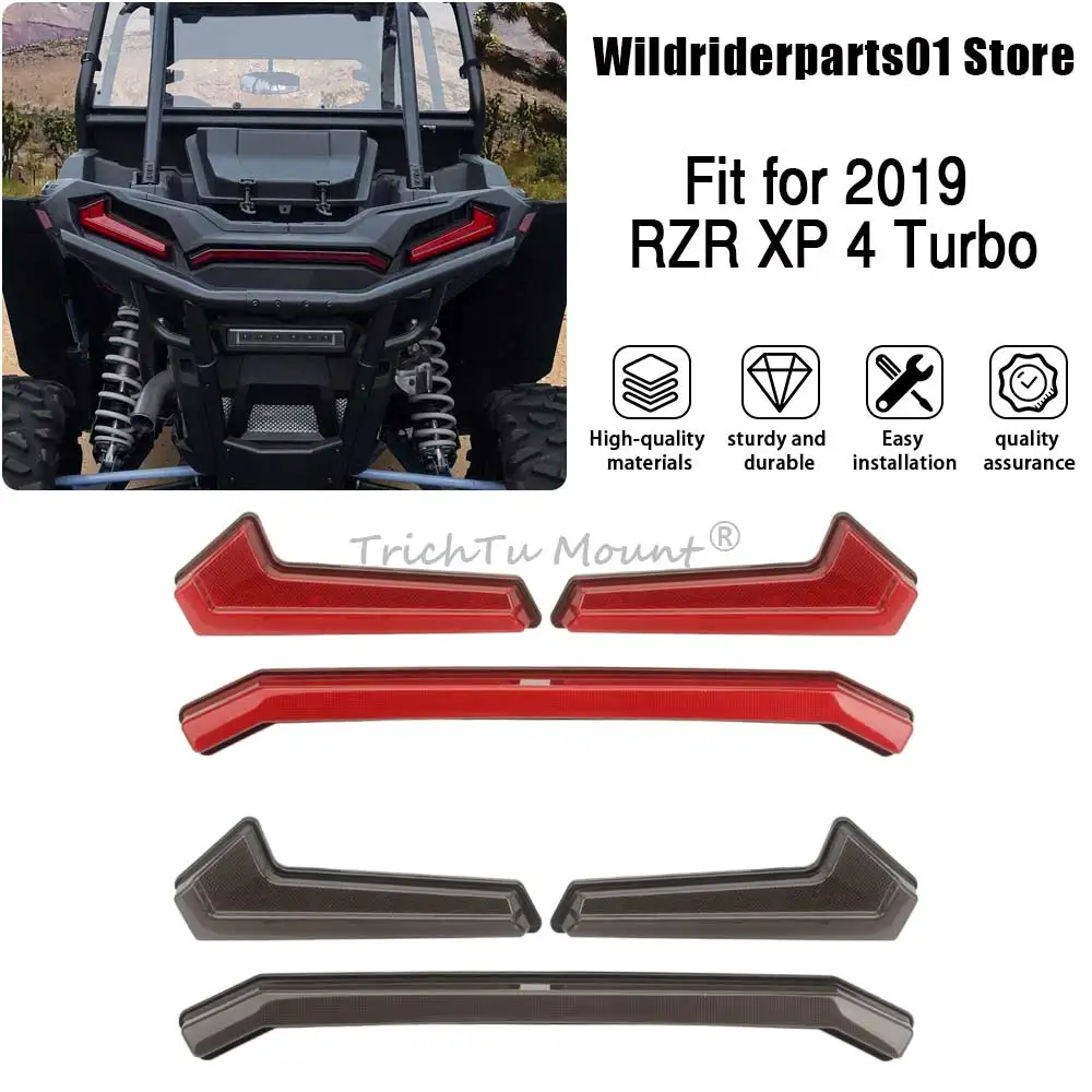 12V LED Rear Tail Light ABS Red Smoke Set Accessories Fit For Polaris RZR XP 4 1000 High Lifter#2413431#2413429 #2414013#2414012