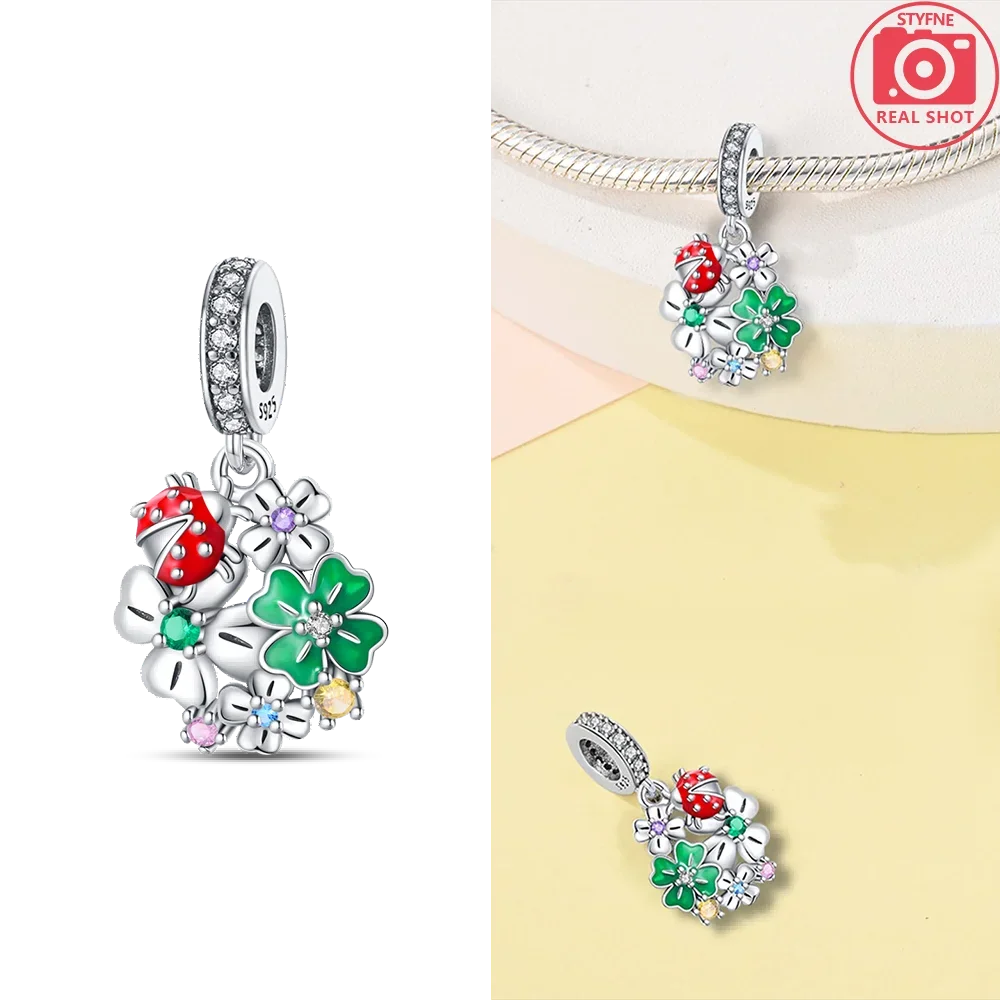 Nightglow Star Moon Silver Charms Beads, DIY Gift