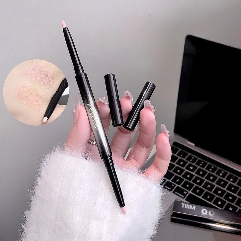 قلم تحديد عيون مزدوج الأطراف مقاوم للماء ومقاوم للتلطخ، لون طبيعي من Aegyo Sal Maker لمكياج نهاري ليلاً، مستحضرات تجميل طويلة #1