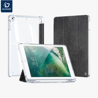 DUX DUCIS Senior PU leather transparent back cover For iPad 9.7 (2017/2018) Shockproof Pen slot Trifold stand protect cover
