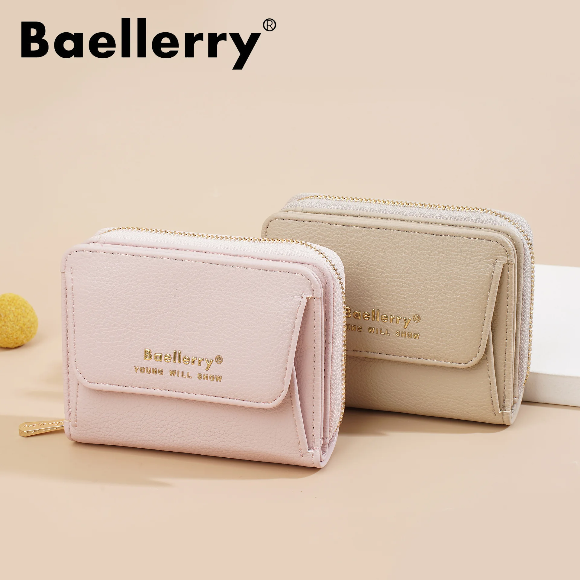 

PU Leather Short Wallets for Woman with Large Capacity Zipper Card Holder Hasp Coin Purse Fashion Money Bag Women's Wallet