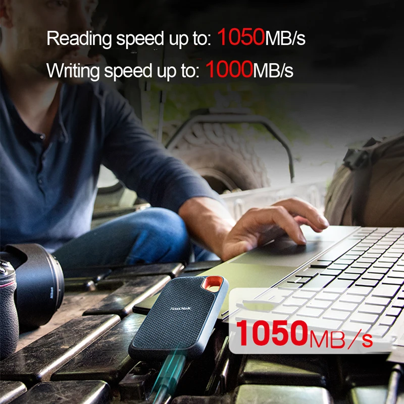 SanDisk E61 Extreme Портативный SSD 1 ТБ 2 ТБ 4 ТБ USB 3.2 Gen 2 Внешний жесткий диск Твердотельный диск SSD для настольного ноутбука