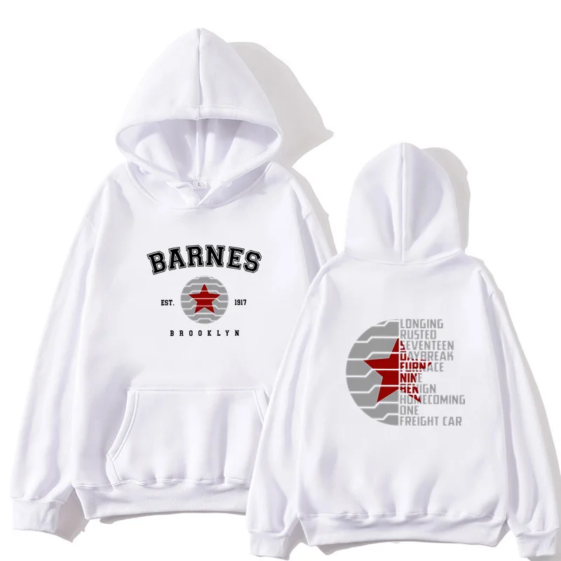 Herbst-Winter Retro Bucky Barnes 1917 Soldatenmode, vorne und hinten bedrucktes Muster, Sport- und Freizeit-Hoodie, Sweatshirt, Oberteil – Detail 9