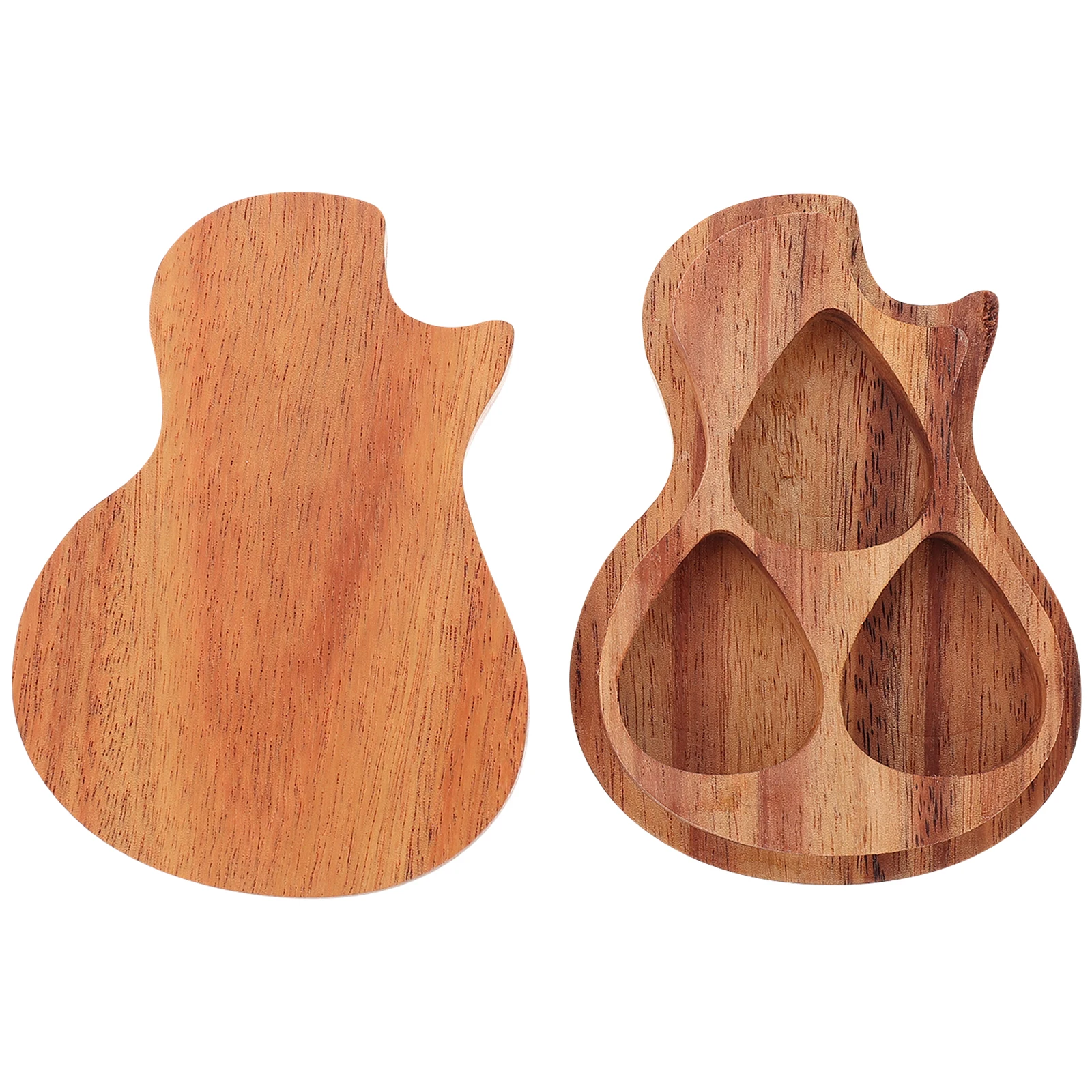 

Guitar Solid Wood Storage Organizer for Acoustic Electric Guitars Travel Party School Creative Design Picks Case Holder