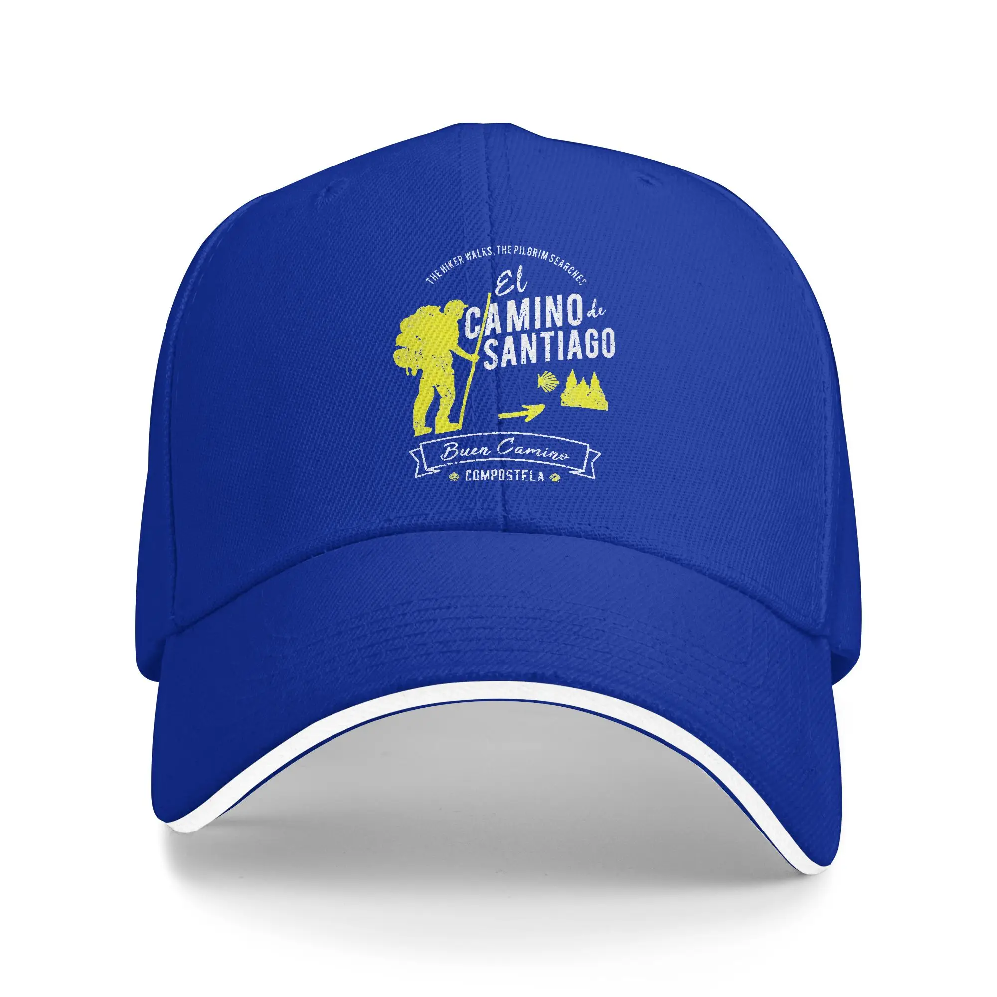 Buen Camino de Santiago. Compostela Peregrino Gorra tipo sándwich unisex, gorras de moda, gorras para el sol, gorra de béisbol ajustable, gorra de verano