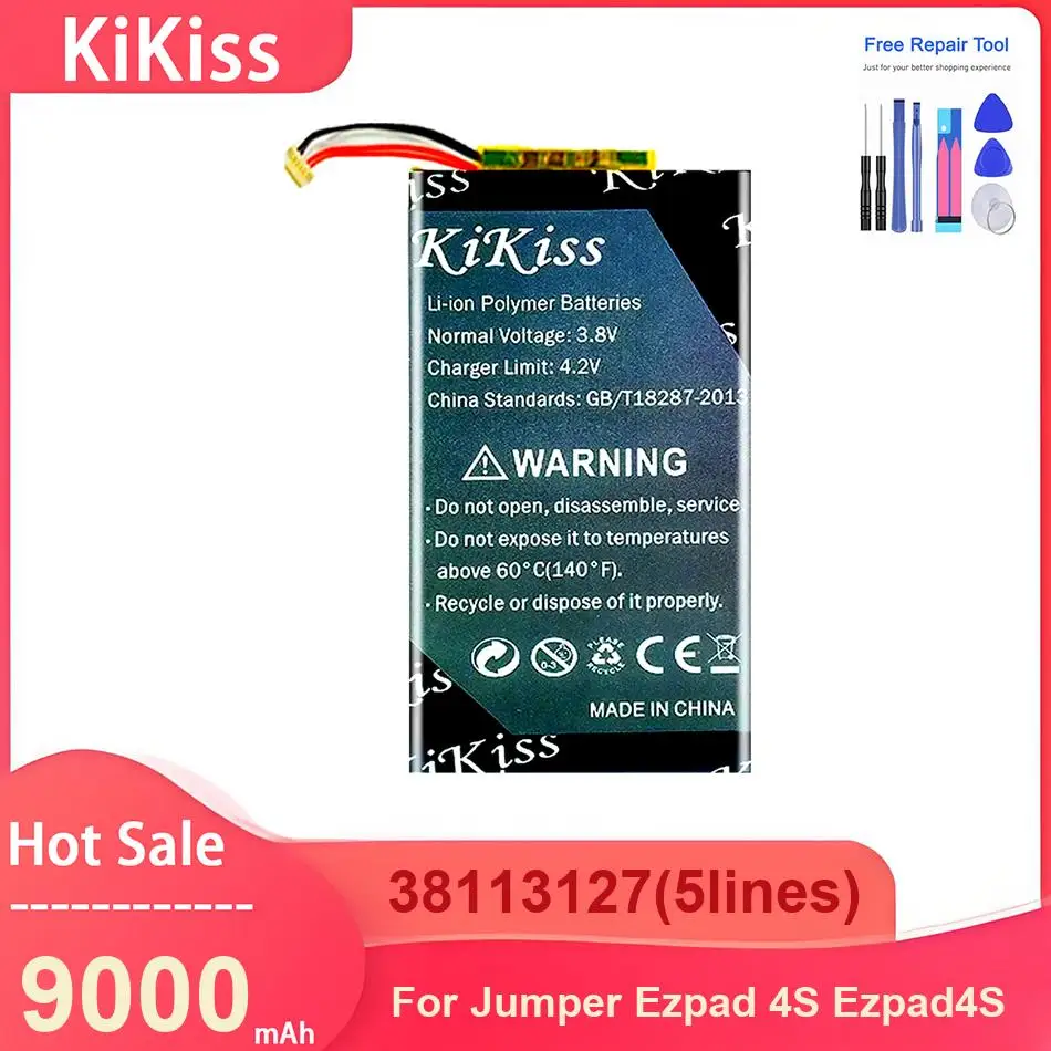 

KiKiss Laptop Battery For Jumper Ezpad 4S Laptop ,38113127(5lines) 9000mAh Batteries ,with Tools