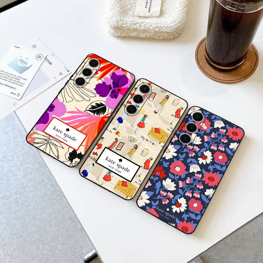 K-Kate S-Spade Fashion Phone Case For Samsung S 24 fe 25 Ultra plus 20 lite 21 30 22 23 24 22 Ultra 5G Fundas