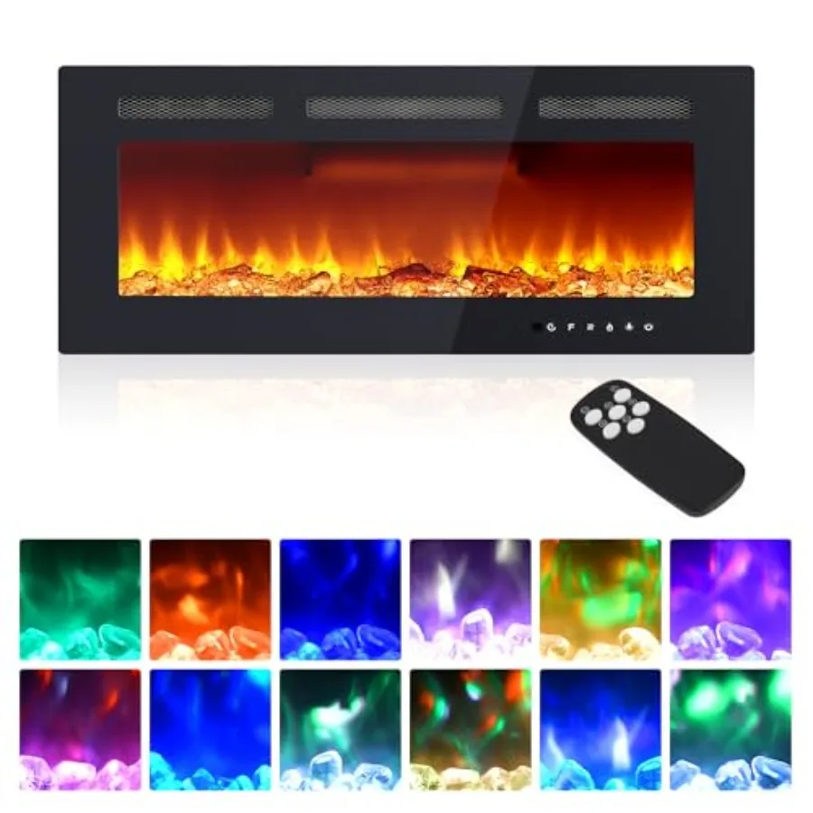 

40 Electric Fireplace Wall Mounted Recessed Wall Fireplace Electric with Remote Control Touch Screen Ultra Thin Electrics Firep