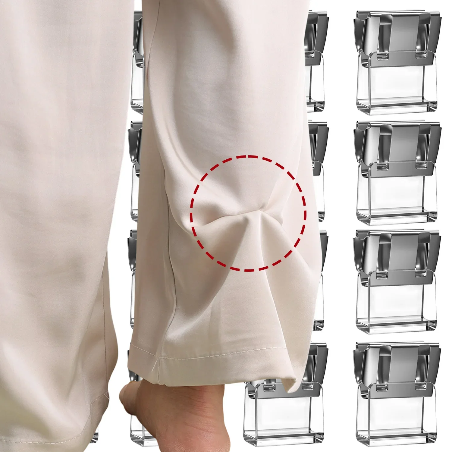 1/5/10/20pcs Invisible Leg Shortening Clip Non-slip Pants Edge Clip Used for Anti-drag Pants Hem Fixing Device Seam-free Hidden