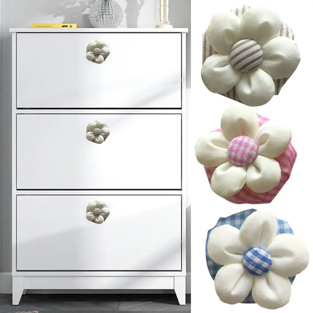 Washable Cotton Drawer Door Handle Gloves Dustproof Anti Static Children's Bumper Cover Round Knob Door Handle Cover Home