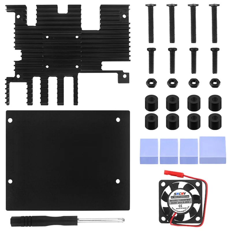 Radiador de refrigeración de Metal pasivo activo, carcasa de aluminio con ventilador de refrigeración, disipadores de calor, carcasa de Metal para Orange Pi 5 Plus