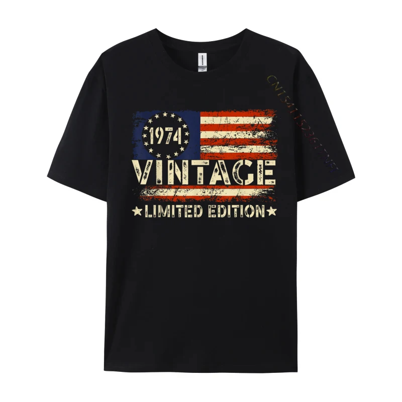 Vintage 1974 Limited Edition 50 Year Old 50th Birthday Funny T-Shirt Tees Fashionable Casual Tops Shirts Casual Mens