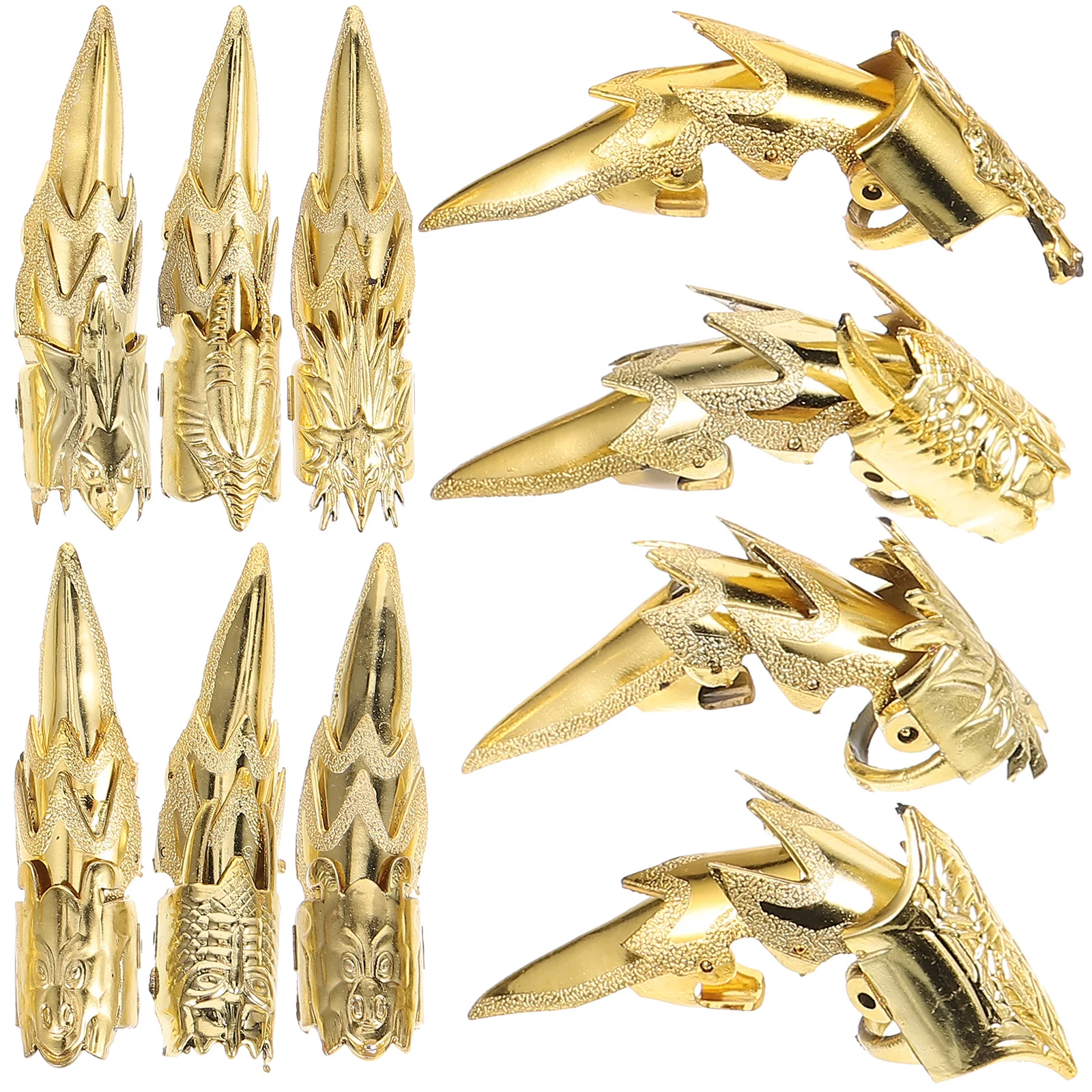 

Halloween Party Props Finger Stall Toys Decorative Cot Ring Fake Nails Golden Pp Rings