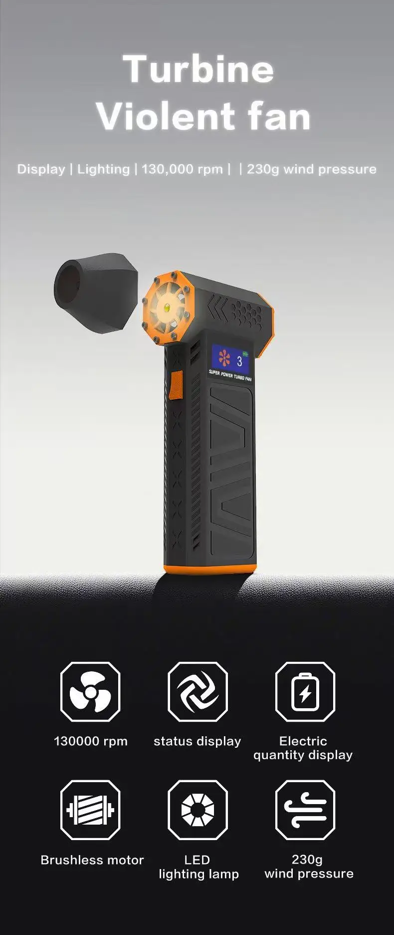 مروحة نفاثة توربو صغيرة منفضة هواء كهربائية مع 3 تروس قابلة للتعديل 130000 دورة في الدقيقة سرعة الرياح 52 متر/الثانية أداة منفاخ تنظيف كمبيوتر السيارة