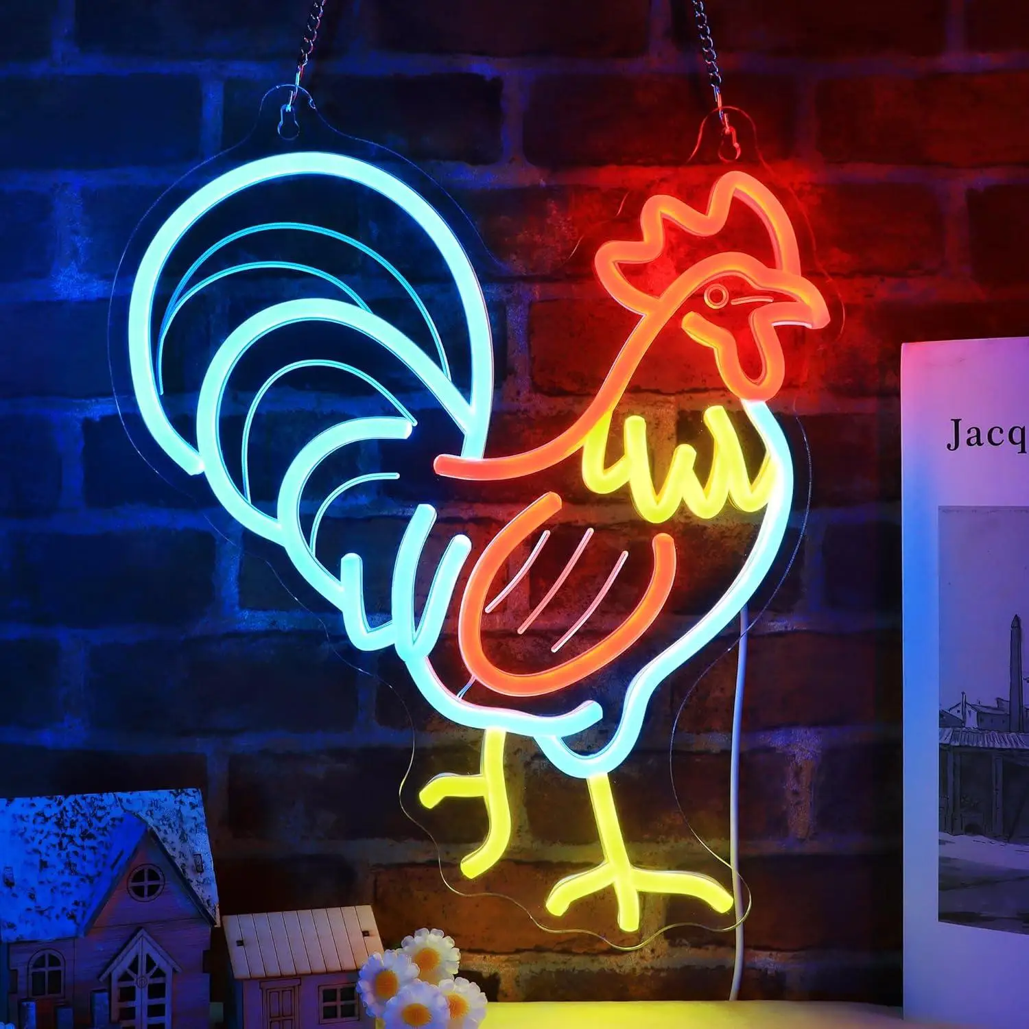 

Rooster Neon Sign LED Light for Wall Decor Bedroom Home Bar Kitchen Farmhouse Party Art Decoration Gifts for Teens Adults