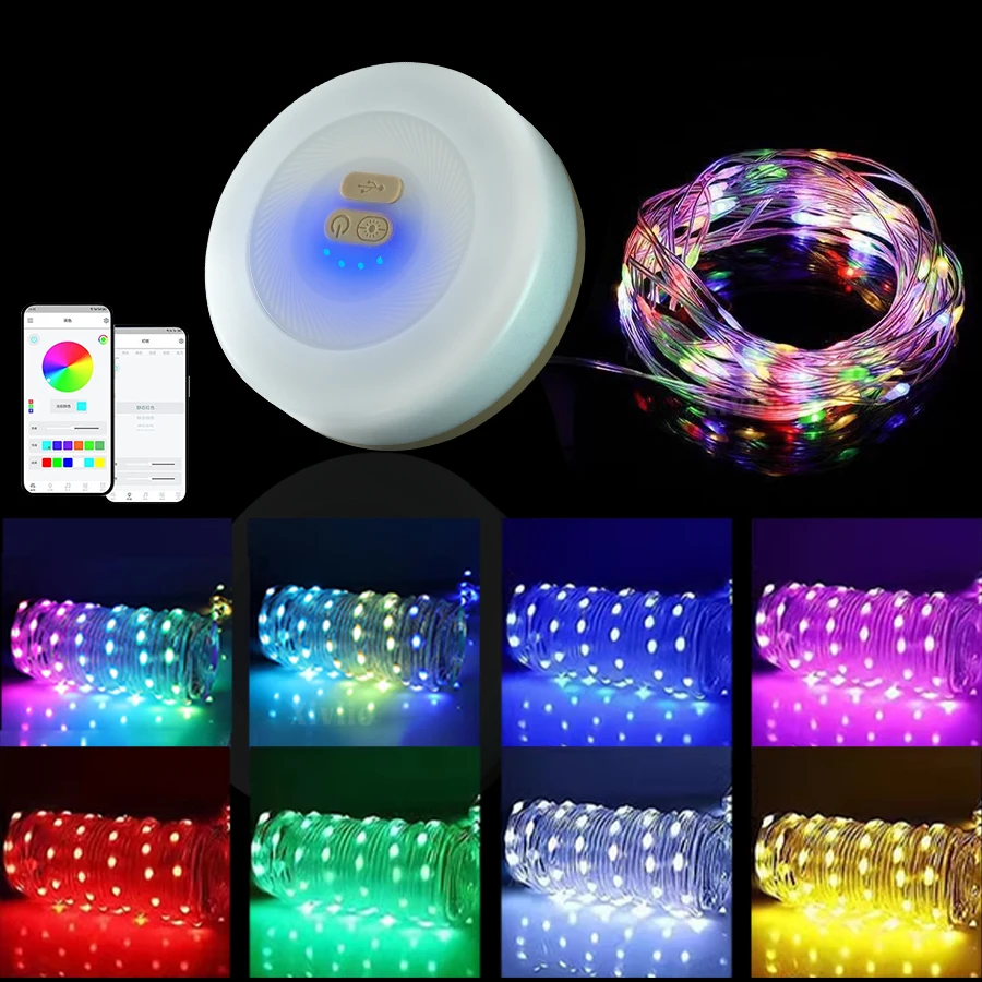 

Уличные декоративные светильники, лампа для кемпинга, RGB светодиодная гирлянда, рождественское украшение с крючком, супер яркий фонарь для патио, вечеринки