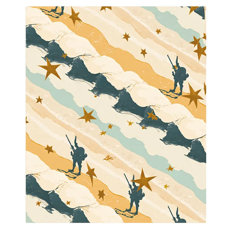 1 قطعة بطانية الفانيلا "الرجعية العسكرية ستار شريط بطانية-خمر الجندي الفن رمي للأريكة" #2