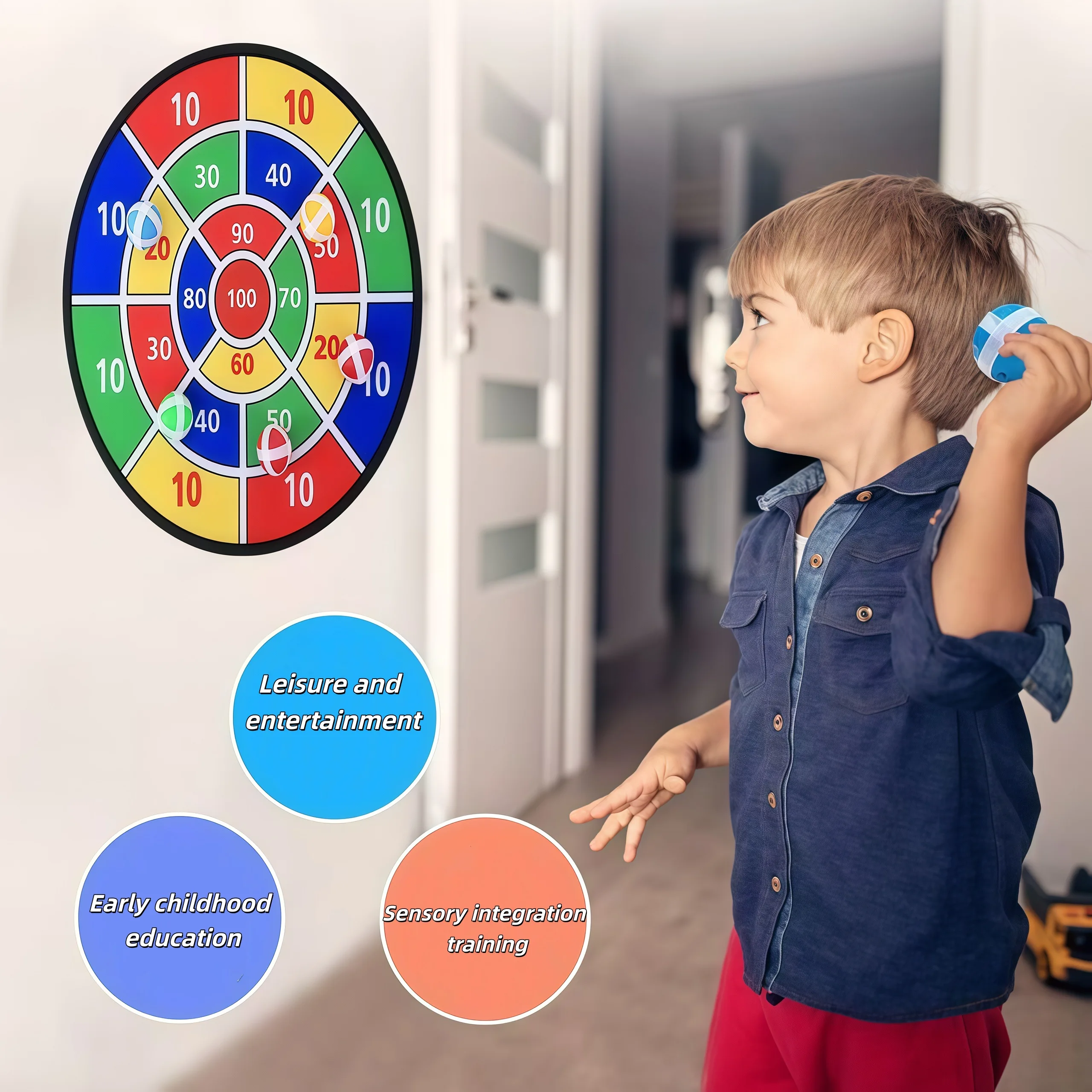 Groot hardbord kinder kleverige bal speelgoed oceaan digitaal fruit binnen/buiten ouder-kind interactie