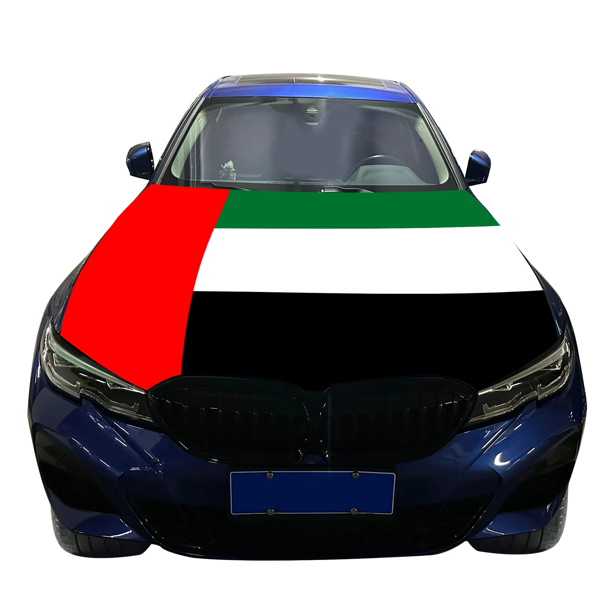 United Arab Emirates Car Hood Cover Flag  Universal Size Elastic Polyester 120x150cm for Car Decor