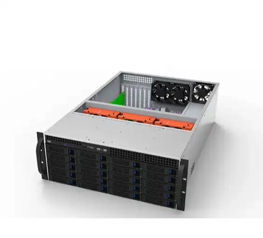 20 Hot-Swap SATA/SAS 6G Hard Drive Bay 4U 20 Storage Server Cabinet/Chassis with ATX Form Factor Plastic Horizontal Fan Stocked