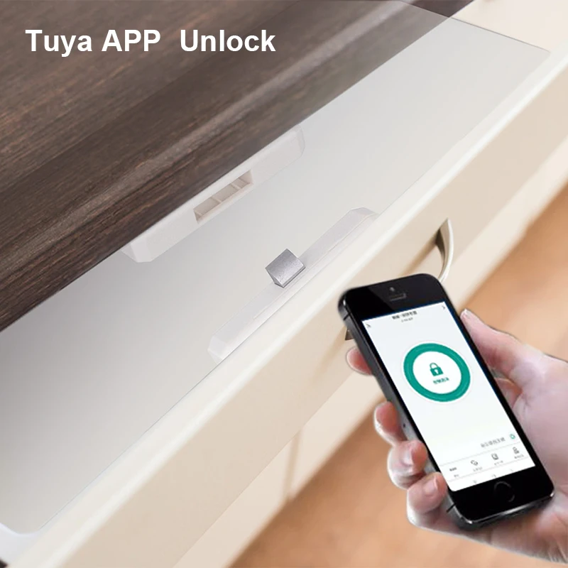 New Keyless Drawer Lock ID Card/Tuya App Remote Control Bluetooth-compatible Smart Cabinet Wardrobe File Invisible Switch Lock