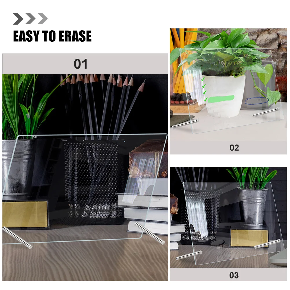 مجموعة واحدة من لوحة الرسائل المصنوعة من الأكريليك الشفاف، لوحة مذكرة إبداعية لطلاب المكاتب المنزلية، قابلة لإعادة الاستخدام وسهلة الاستخدام #2