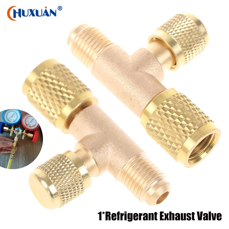 

1pcs Copper Refrigerant Exhaust Valve Fitting Copper Adapter Quick Air Exclusion Valve Release Gauge Pressure Valve