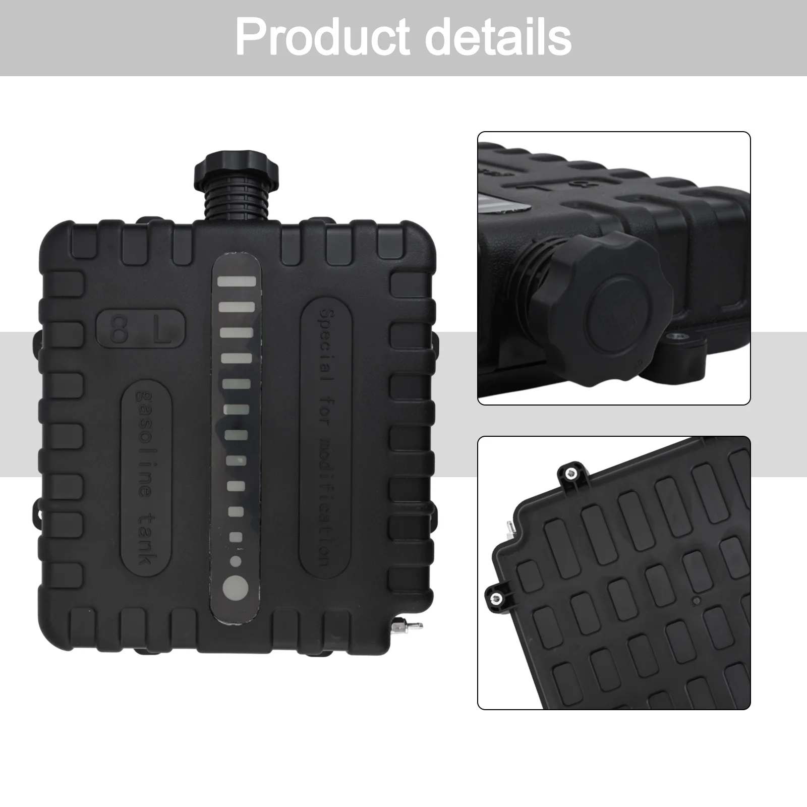 Tanque de combustible para camper, tamaño del tanque de combustible de 8L como se muestra en la imagen, anillo de sellado de goma de fácil transporte de gran capacidad de 8L