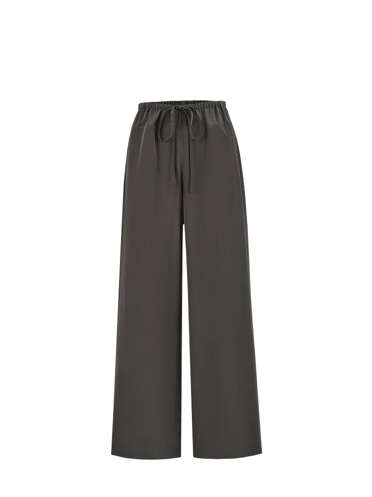 

Широкие повседневные брюки Indicia из мягкого шелка для женщин F2B5KZ257F, летняя новинка, универсальный стиль, с естественной линией талии, длинные брюки