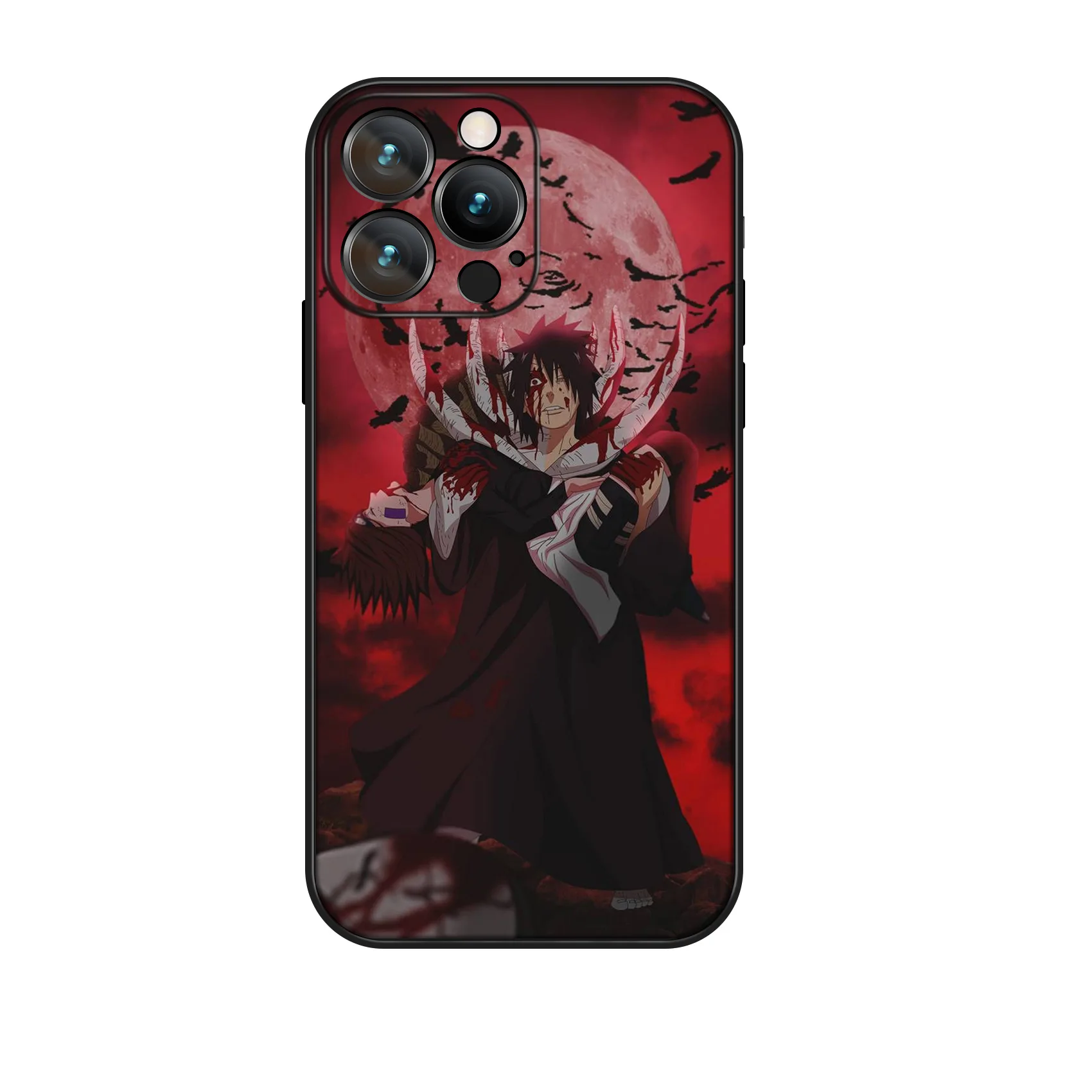 For iPhone 16 Pro Max Case Obito Uchiha Akatsuki Protective Anime Phone Cover for iPhone 16 15 14 13 12 11 Pro Max Plus